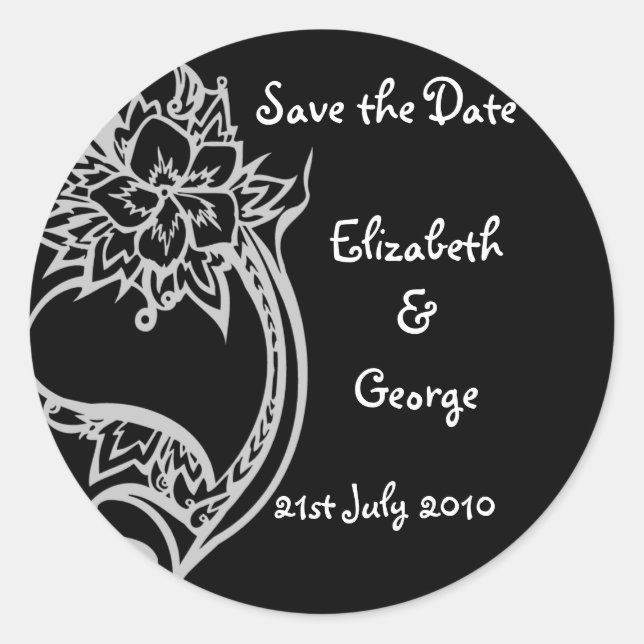 Embelished Heart Classic Round Sticker (Front)