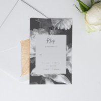 Embellished Black White Vintage Floral Wedding