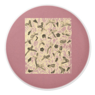 Embellished Floating Bows Ceramic Knob