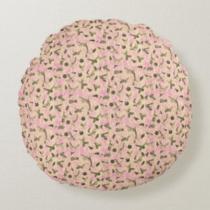 Embellished Floating Bows   Round Cushion
