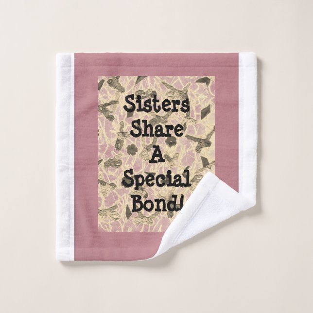 Embellished Floating Bows Sister   Wash Cloth (Wash Cloth)