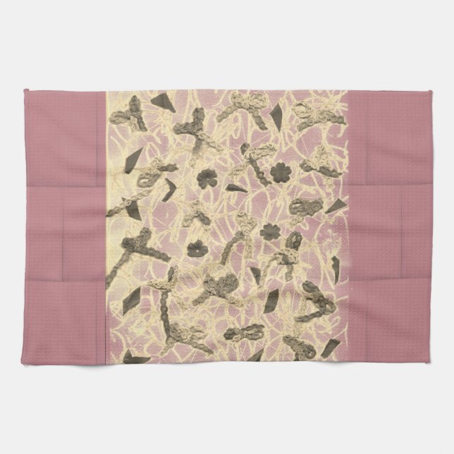 Embellished Floating Bows Tea Towel (Horizontal)