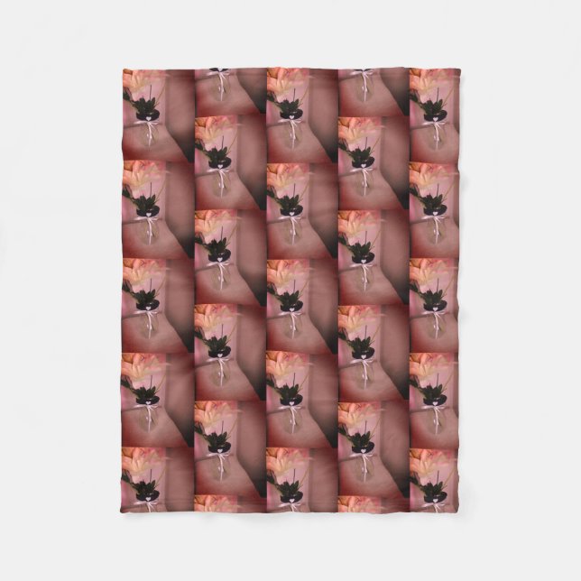 Embellished Flower Abstract Fleece Blanket (Front)