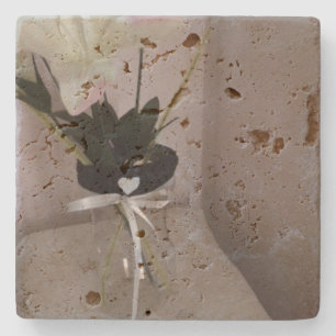 Embellished Flower Abstract Stone Coaster