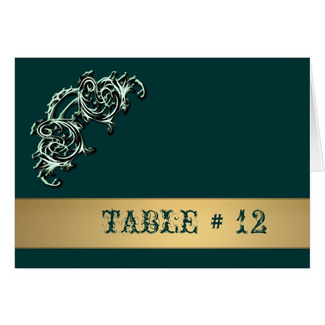 Embellished metallic table number (Front Horizontal)