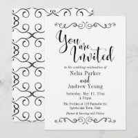Embellished Modern Elegant Black Text Wedding 2