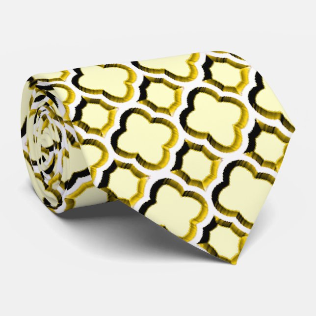 Embellished Moroccan Trellis (Gold) Tie (Rolled)