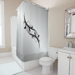 Embellished Silver Shower Curtain