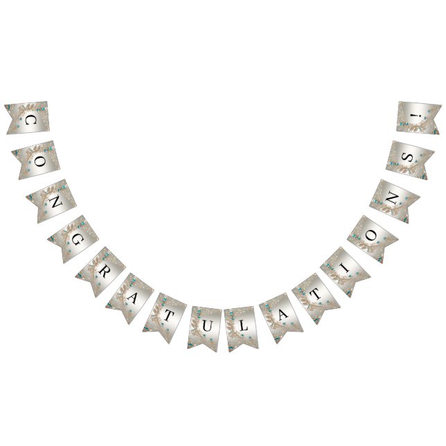 Embellishing Gold Blue Stones Bunting Flag (All)