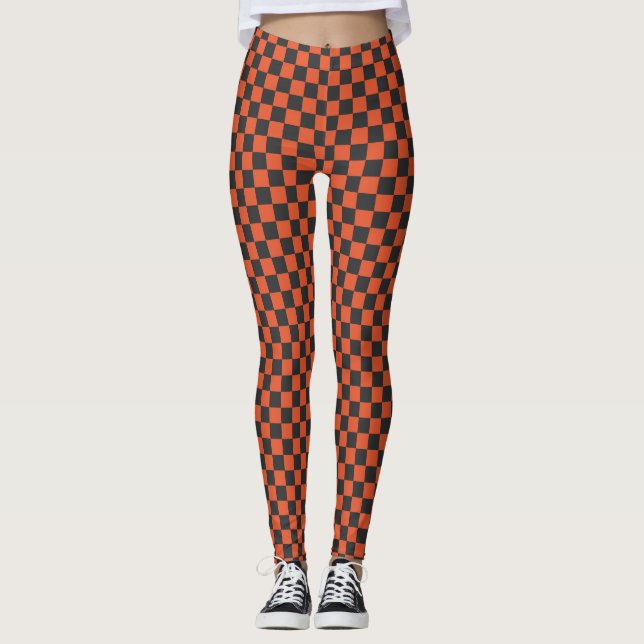 Ember and ash checkerboard pattern leggings (Front)