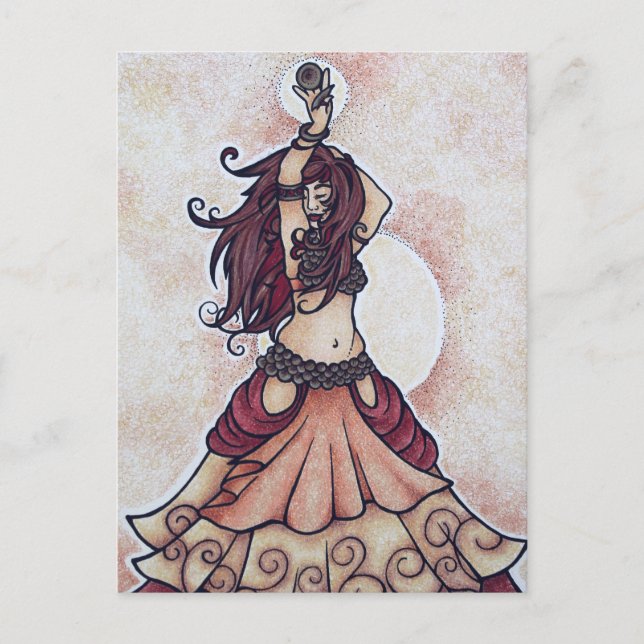 Ember belly dance art postcard (Front)