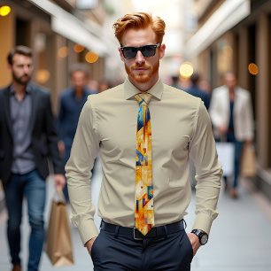 Ember City Abstract Art Tie
