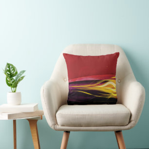 "Ember Flow" Throw Pillow