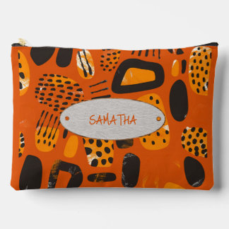 Ember Glow Abstract: Personalized  Accessory Pouch