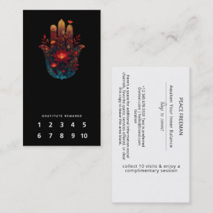 Ember Lotus Hamsa Hand Design Business Card