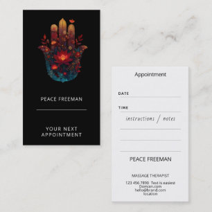 Ember Lotus Hamsa Hand Design Business Card