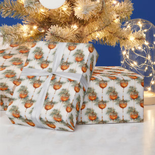 Ember Radiance: Orange & Gold Wrapping Paper