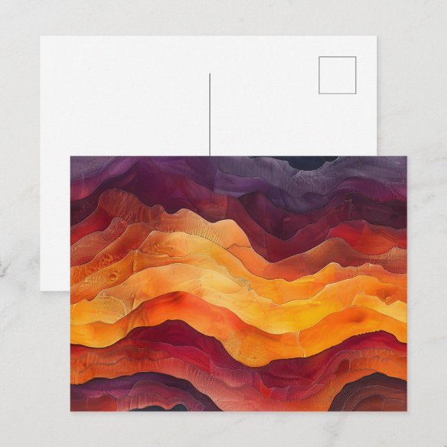 Ember Strata – Abstract Layers of Earth and Fire Postcard (Front/Back)