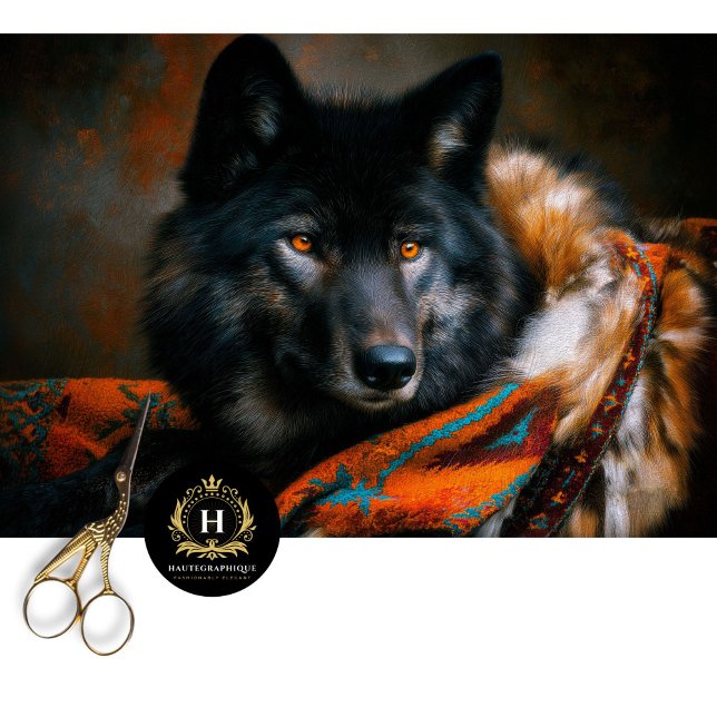 Ember Turquoise Black Wolf Portrait Tissue Paper (Creator Uploaded)