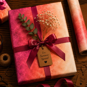 Emberblush Rise Wrapping Paper Sheet