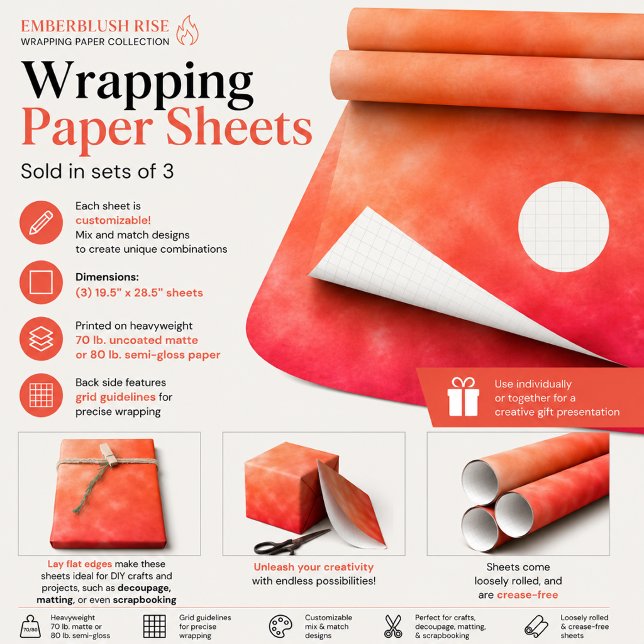 Emberblush Rise Wrapping Paper Sheet (Creator Uploaded)