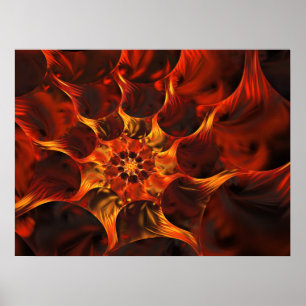 Embers Abstract Digital Fractal Art Poster