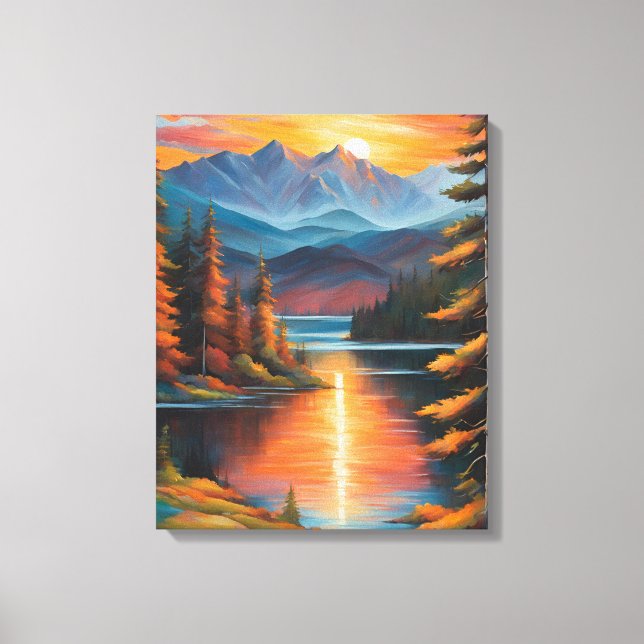 Embers Across the Alpine Mirror Canvas Print (Front)