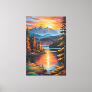 Embers Across the Alpine Mirror Canvas Print