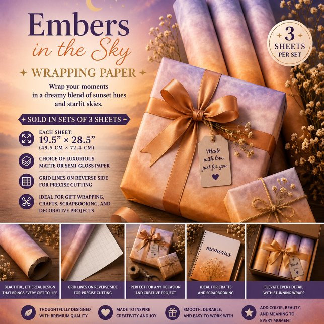 Embers in the Sky Wrapping Paper Sheet (Creator Uploaded)