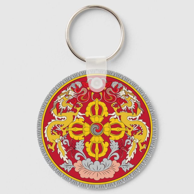 Emblem of Bhutan (རྒྱལ་ཡོངས་ལས་རྟགས་) Key Ring (Front)