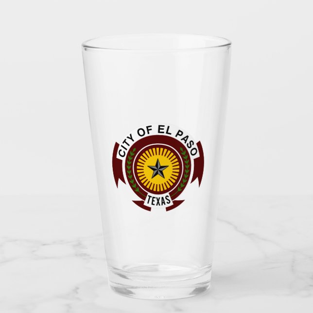 Emblem of City of El Paso, Texas Glass (Front)
