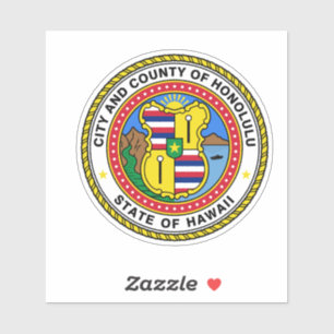 Emblem of city of Honolulu, Hawaii Vinyl Sticker