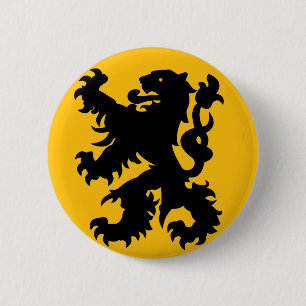 Emblem of Flemish Lion 6 Cm Round Badge