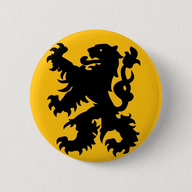 Emblem of Flemish Lion 6 Cm Round Badge (Front)