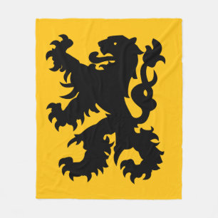 Emblem of Flemish Lion Fleece Blanket