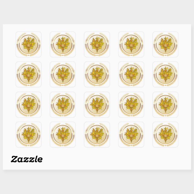 Emblem Of France Square Sticker (Sheet)
