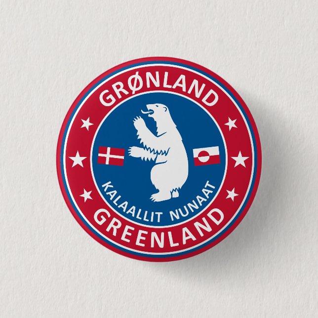 Emblem of Greenland  3 Cm Round Badge (Front)