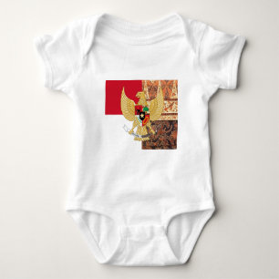 Emblem of Indonesia - Garuda Pancasila  Batik Flag Baby Bodysuit
