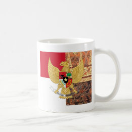 Emblem of Indonesia - Garuda Pancasila  Batik Flag Coffee Mug