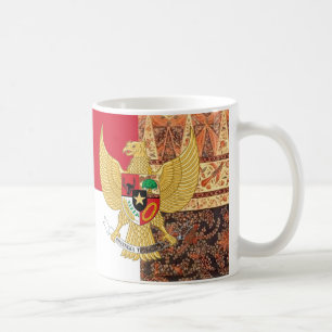 Emblem of Indonesia - Garuda Pancasila  Batik Flag Coffee Mug