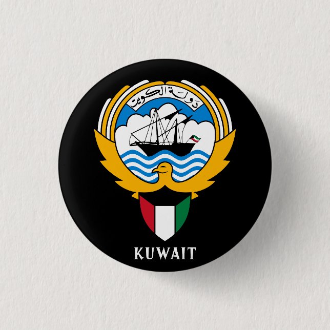 Emblem of Kuwait 3 Cm Round Badge (Front)