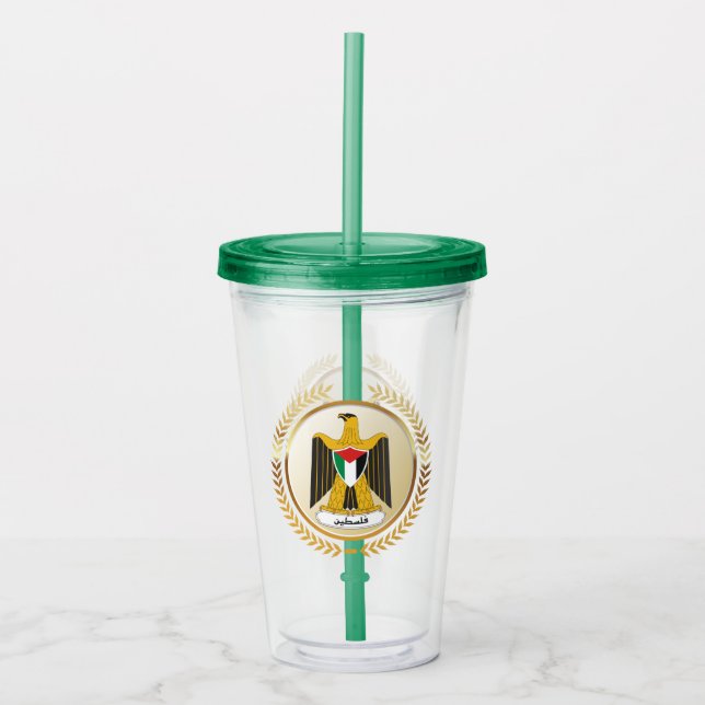 Emblem Of Palestine Acrylic Tumbler (Front)