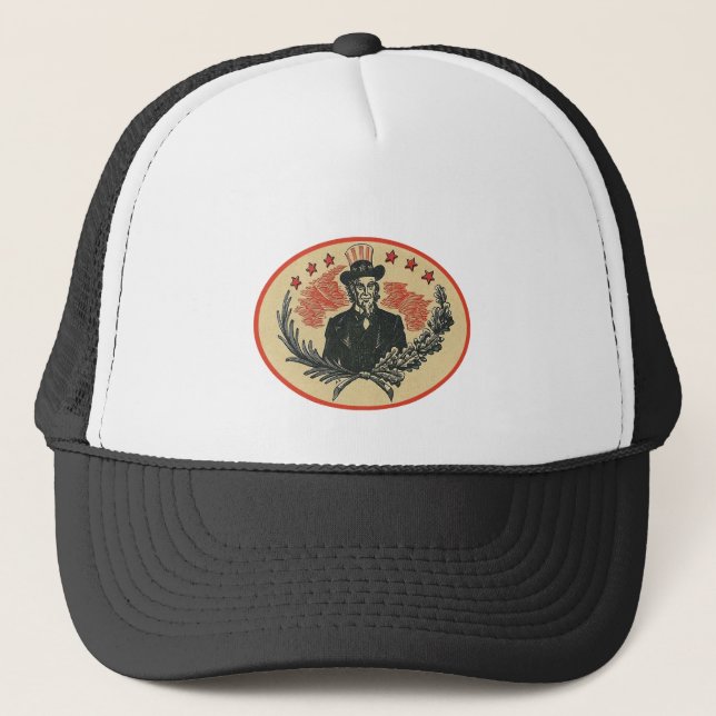 Emblem of patriotic value trucker hat (Front)