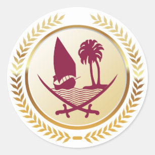 Emblem of Qatar Classic Round Sticker