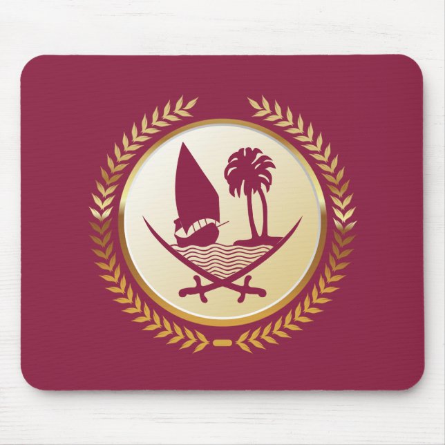 Emblem of Qatar Mouse Mat (Front)