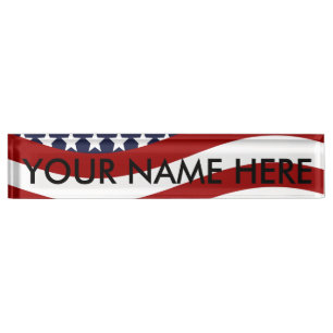 EMBLEM OF THE LAND I LOVE! (patriotic flag design) Nameplate