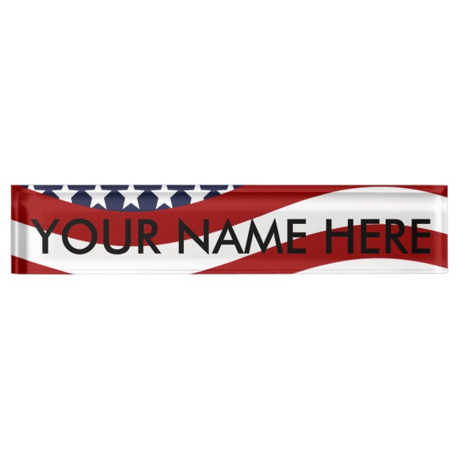 EMBLEM OF THE LAND I LOVE! (patriotic flag design) Nameplate (Front)