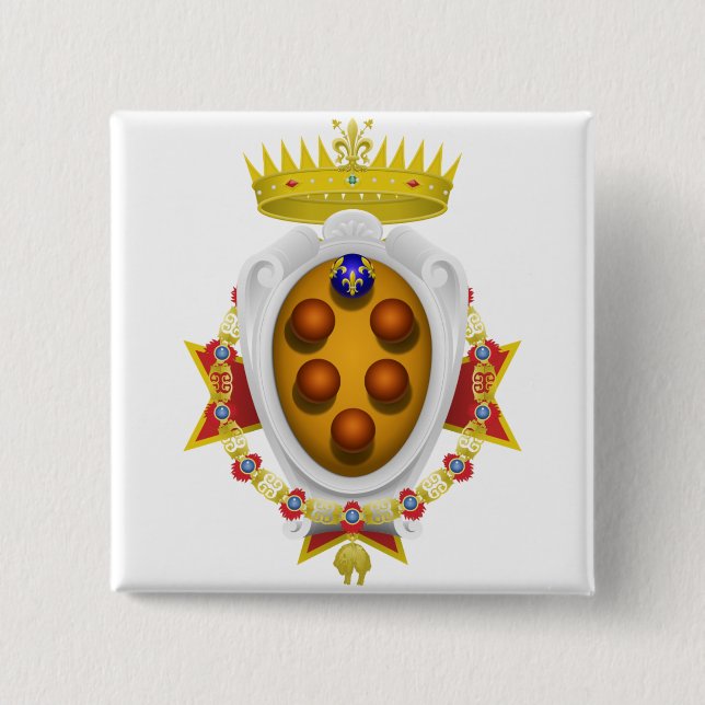 Emblem of the Navy Tuscany Medici 15 Cm Square Badge (Front)