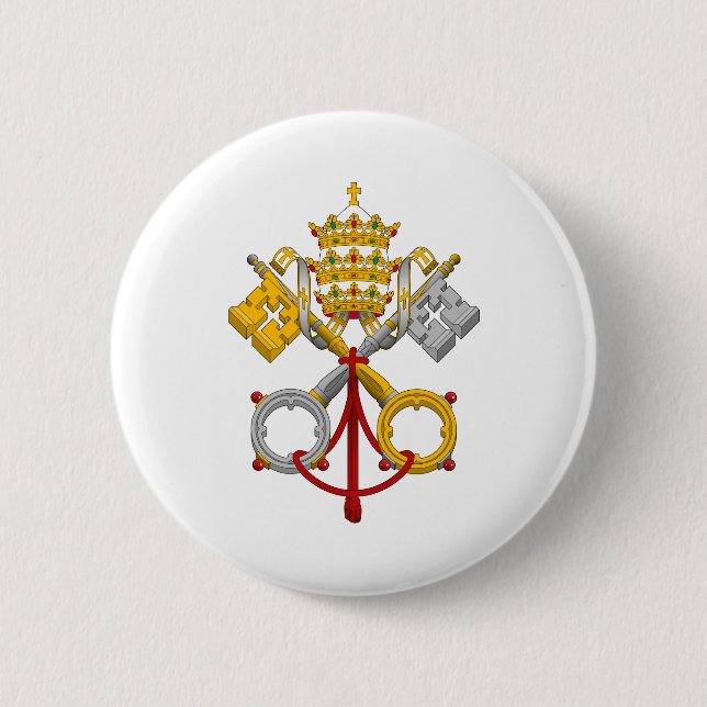 Emblem of the Papacy Official Pope Symbol Coat 6 Cm Round Badge (Front)