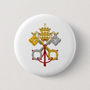 Emblem of the Papacy Official Pope Symbol Coat 6 Cm Round Badge